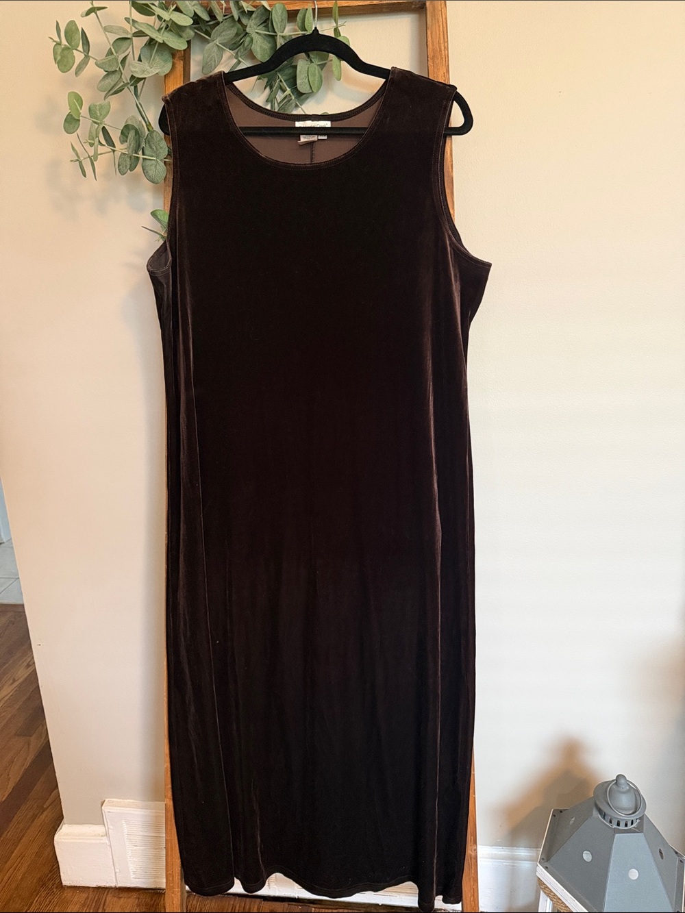 Coldwater Creek Sleeveless Velvet Maxi Dress - Deep Brown